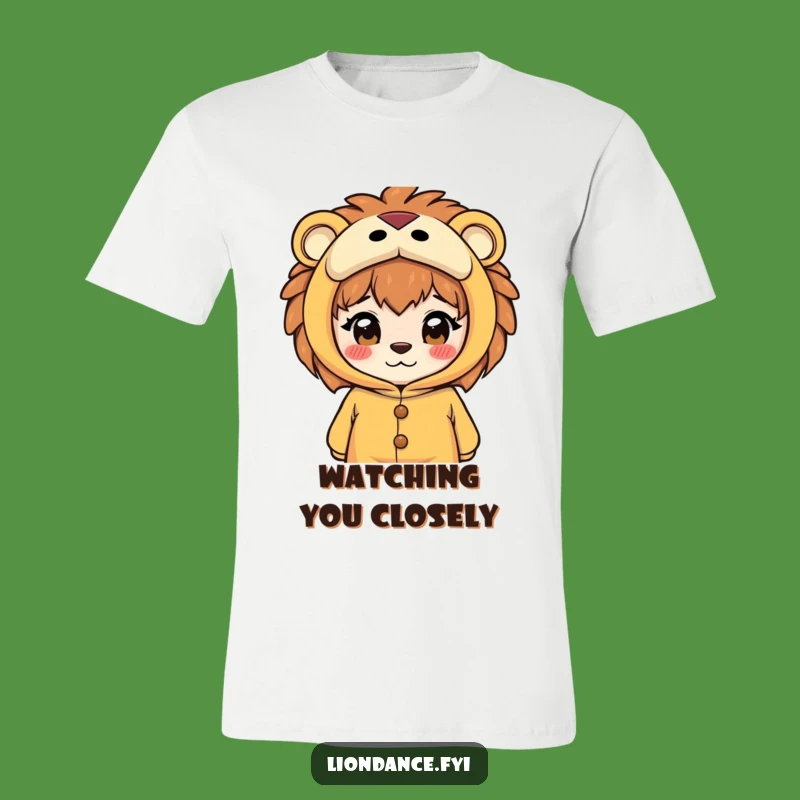 Funny Lion Costume T-Shirt: Curious Peeking Design, Perfect Funny Gift!