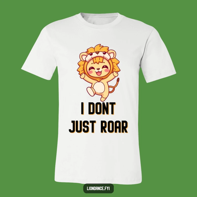 Funny Lion Costume Leaping Character T-Shirt: Wild Fun Awaits!