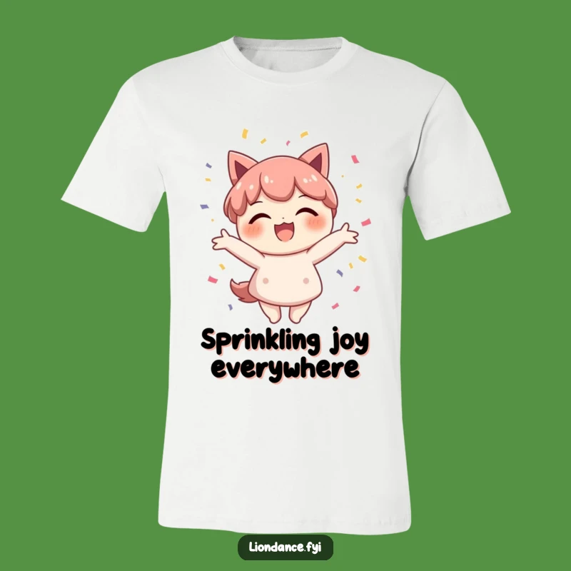 Funny Confetti Character T-Shirt - Delighted Smile Party Tee Gift