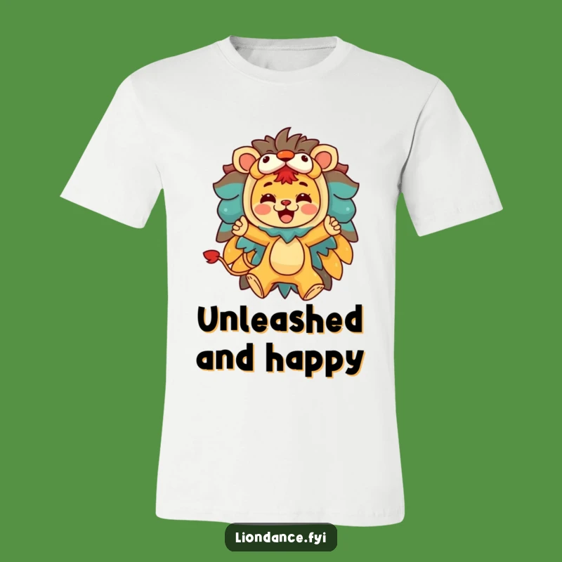 Funny Lion Costume Leap T-Shirt: Character Reveal, Joyful Energy Tee, Gift