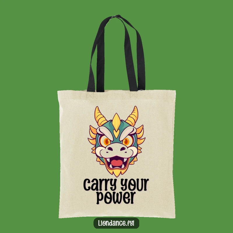 Funny Dragon Mask Tote Bag: Roaring Eyes, Your Fierce and Humorous Carry-All