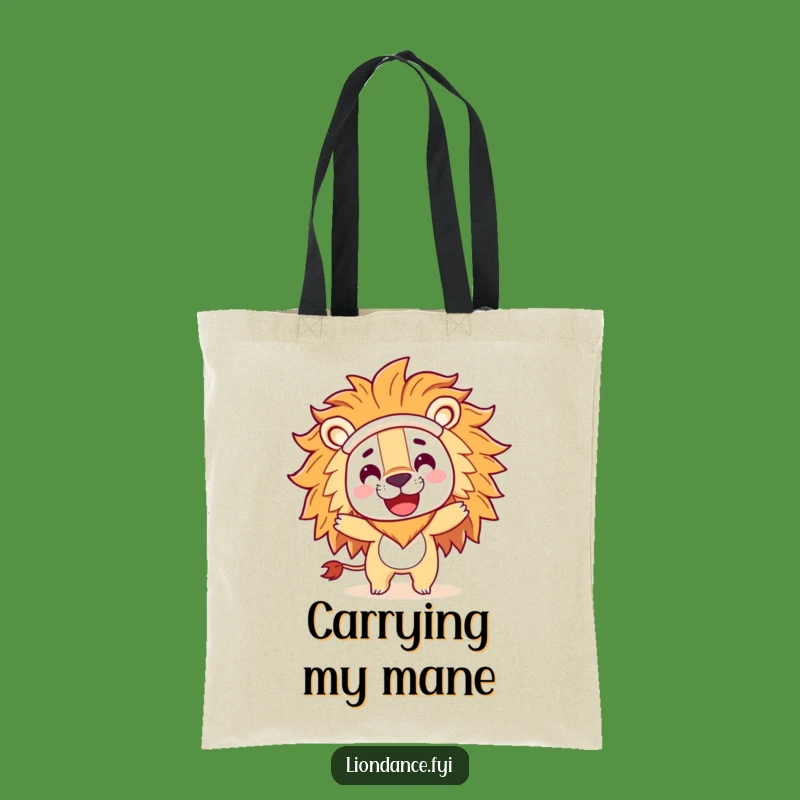 Funny Lion Costume Spin Tote Bag: Playful Character, Fun Design, Gift