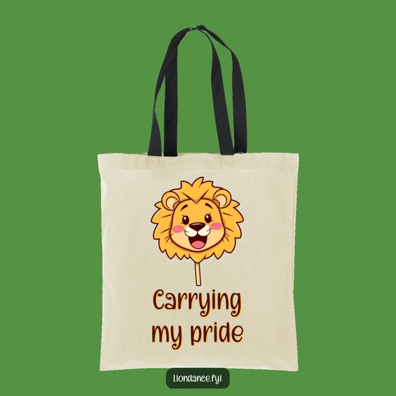 Funny Lion Head Tote Bag: Stylish Smiling Prop Carry-All, Ideal Funny Gift!