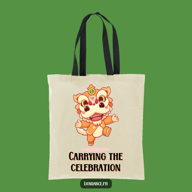 Funny Lion Dance Tote Bag: Cheerful Leaping Character, Practical Funny Gift!