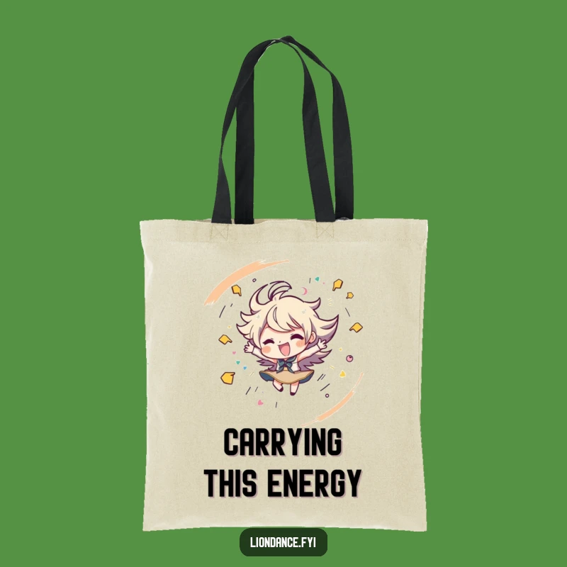 Funny Spinning Tote Bag - Carry Your Energy Everywhere