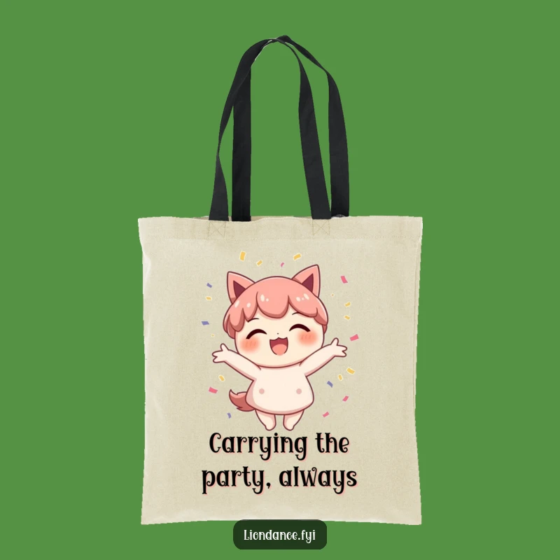 Funny Confetti Character Tote Bag - Delighted Smile Party Carryall Gift