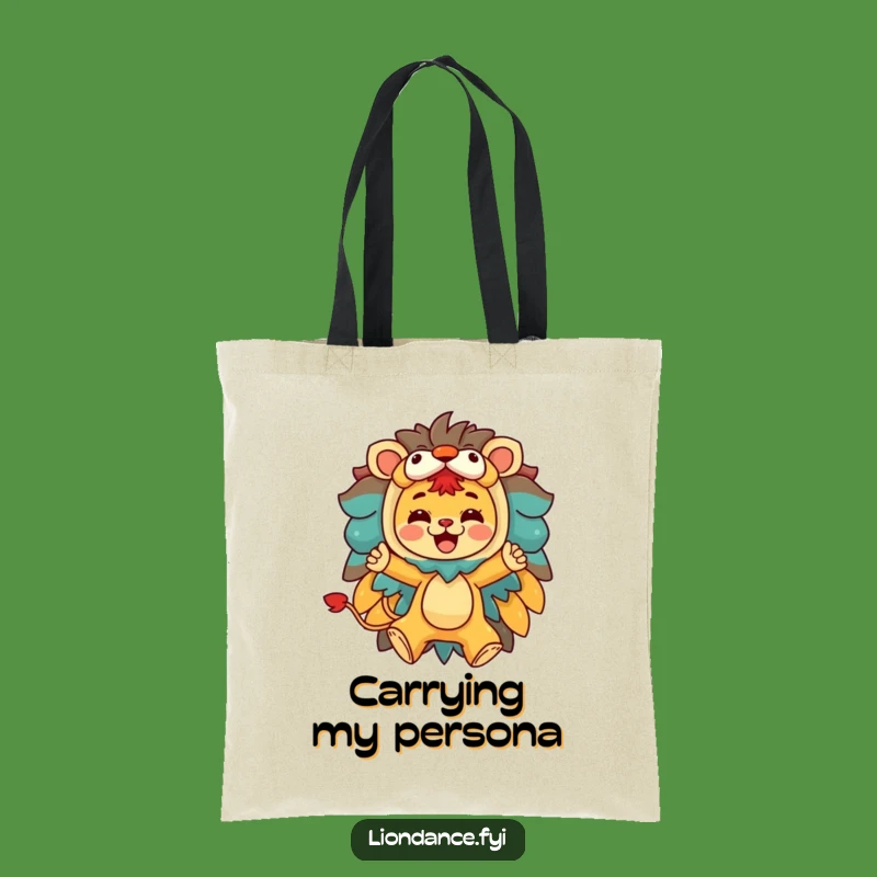 Funny Lion Costume Leap Tote Bag: Character Reveal, Vibrant Design, Gift