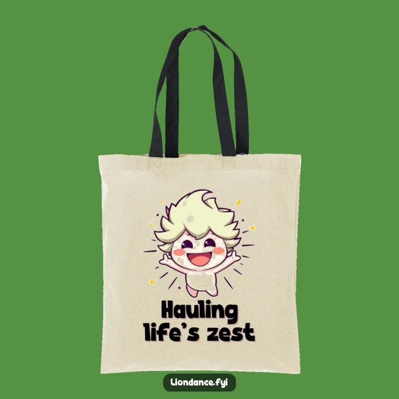 Funny Energetic Character Tote: Carry Your Vibe with Humorous Movement!